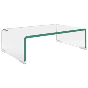 vidaXL TV Stand | Clear | Toughened Glass, Plastic | 40 x 25 x 11 cm | TV Stand
