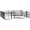 vidaXL Dog Kennel | Black | Powder-coated steel | 51.61 m&sup2; | Durable