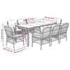 vidaXL 9 Piece Garden Dining Set with Cushions Grey Poly Rattan