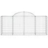 vidaXL Arched Gabion Baskets 9 pcs 200x50x80/100 cm Galvanised Iron