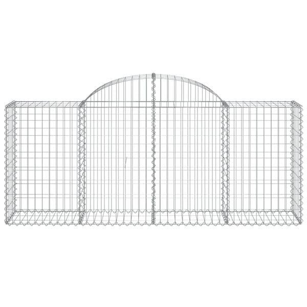 vidaXL Arched Gabion Baskets 9 pcs 200x50x80/100 cm Galvanised Iron