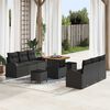 vidaXL Garden Sofa Set with Cushion with Storage 9 pcs Black