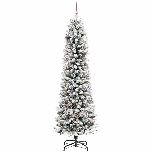 vidaXL Artificial Christmas Tree with 300 LEDs with Stand White 240 cm