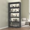 vidaXL Book Cabinet/Room Divider Grey 80x30x167.4 cm Solid Wood Pine