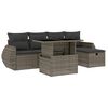 vidaXL 6 Piece Garden Sofa Set with Cushions Grey Poly Rattan
