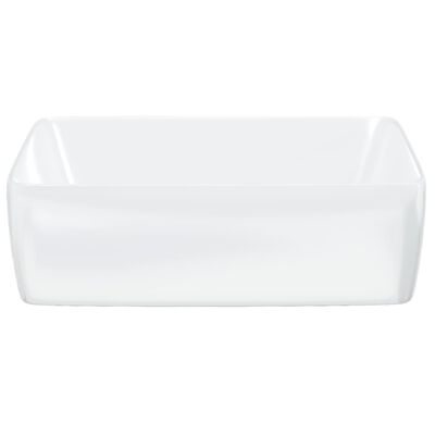vidaXL Wash Basin White 48x37x13 cm Ceramic Rectangle