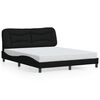 vidaXL Bed Frame with LED without Mattress "Hvar" Black 152x203 cm Queen Fabric