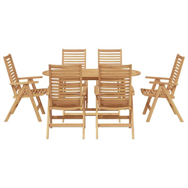 vidaXL Garden Dining Set 7 pcs Brown Solid Teak Wood