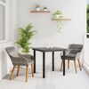 vidaXL Garden Dining Set with Cushion 3 pcs Grey Poly Rattan