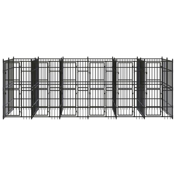 vidaXL Outdoor Dog Kennel Steel 11.06 m&sup2;