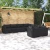 vidaXL 8 Piece Garden Lounge Set with Cushions Poly Rattan Black