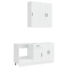 vidaXL Kitchen Unit LUCCA 5 pcs High Gloss White Engineered Wood