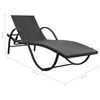 vidaXL Sun Loungers 2 pcs with Table Poly Rattan Black (42884+42886)