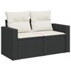 vidaXL 7 Piece Garden Sofa Set with Cushions Black Poly Rattan