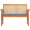 vidaXL 2-Seater Garden Bench with Cushion 120 cm Solid Wood Acacia