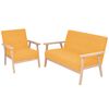 vidaXL Sofa Set 2 Pieces Fabric Yellow