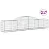 vidaXL Arched Gabion Baskets 17 pcs 300x50x60/80 cm Galvanised Iron