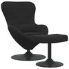 vidaXL Egg Chair with Footstool Black Velvet