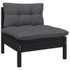 vidaXL 13 Piece Garden Lounge Set with Cushions Black Pinewood