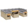 vidaXL 10 Piece Garden Sofa Set with Cushions Beige Poly Rattan