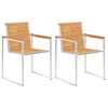 vidaXL Garden Chairs with Cushions 2 pcs Solid Teak Wood and Steel