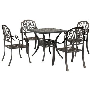 vidaXL 5 Piece Garden Dining Set Bronze Cast Aluminium