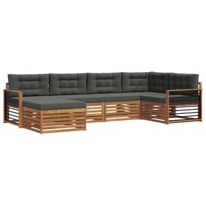 vidaXL Outdoor Sofa Set 6 pcs Natural and Anthracite