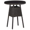 vidaXL Garden Chairs 2 pcs with Tea Table Poly Rattan Black