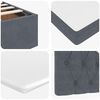 vidaXL Ottoman Bed with Mattress & LEDs Dark Grey King Single Velvet