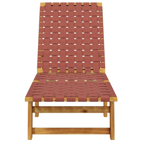 vidaXL Sun Loungers 2 pcs Red Solid Wood Acacia and Fabric