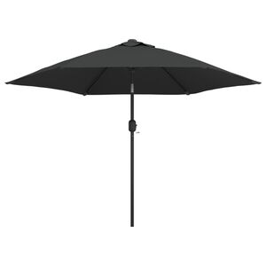 vidaXL Garden Parasol with LED Lights and Steel Pole 300cm Anthracite