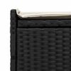 vidaXL Outdoor Storage Bench with Cushion Black 100 cm Poly Rattan