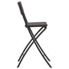 vidaXL Folding Bar Chairs 2 pcs HDPE and Steel Brown Rattan Look