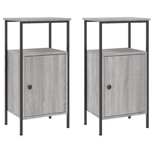 vidaXL Bedside Cabinets 2 pcs Grey Sonoma 41x31x80 cm Engineered Wood