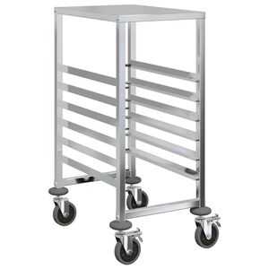 vidaXL Tray Trolley with 6 GN Containers 39x55x87 cm Stainless Steel