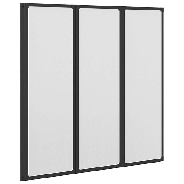 Shower Bath Screen Wall 117 x 120 cm 3 Panels Foldable