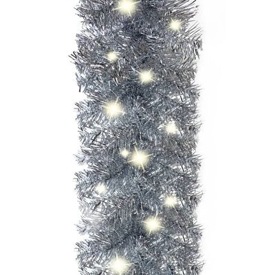 vidaXL Christmas Garland with LED Lights 20 m Silver
