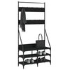 vidaXL Clothes Rack with Shoe Storage Black 90x34x184 cm