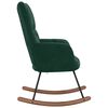 vidaXL Rocking Chair Dark Green Velvet