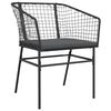 vidaXL 5 Piece Garden Dining Set with Cushions Black Poly Rattan Glass