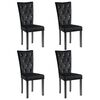 vidaXL Dining Chairs 4 pcs Black Velvet