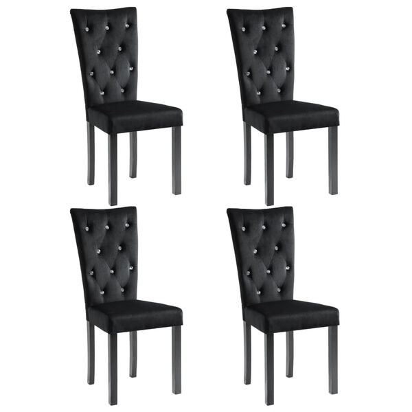 vidaXL Dining Chairs 4 pcs Black Velvet