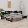 vidaXL Pull-out Day Bed without Mattress Black 2x(90x190) cm