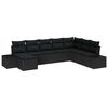 vidaXL Garden Sofa Set 8 pcs Black Poly Rattan