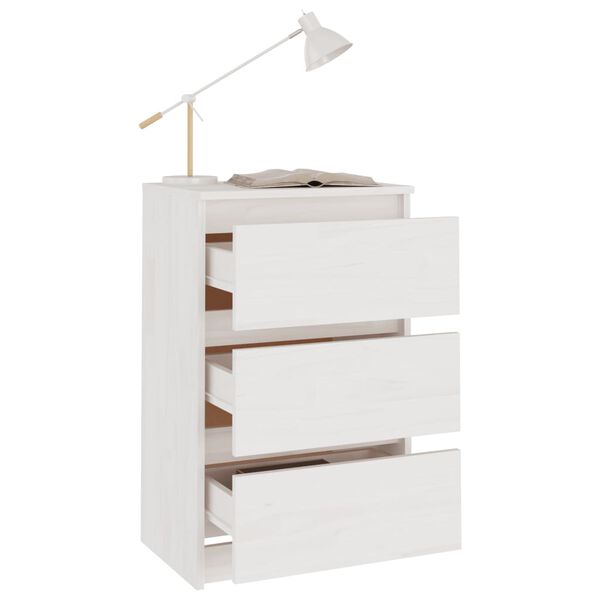 vidaXL Bedside Cabinets 2 pcs White 40x29.5x64 cm Solid Pine Wood