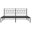 vidaXL Metal Bed Frame without Mattress with Headboard Black 180x200cm