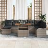vidaXL Garden Sofa Set 9 pcs Grey Poly rattan and powder-coated steel