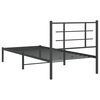 vidaXL Metal Bed Frame without Mattress with Headboard Black 90x190cm