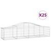vidaXL Arched Gabion Baskets 25 pcs 200x50x40/60 cm Galvanised Iron