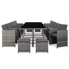 vidaXL 17 Piece Outdoor Dining Set with Cushions Poly Rattan Grey